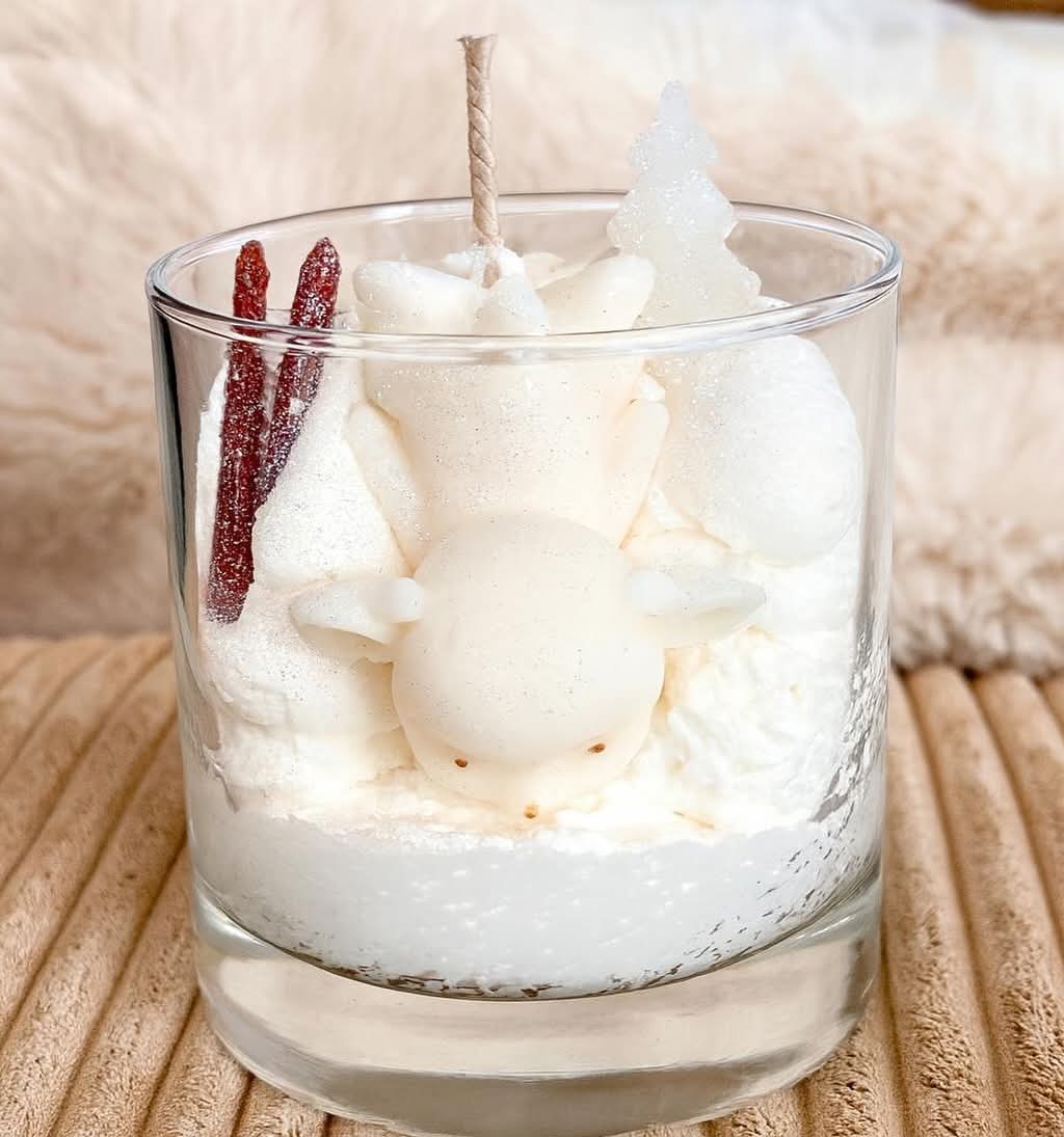 Chut en ski Bougie de Noël artisanale