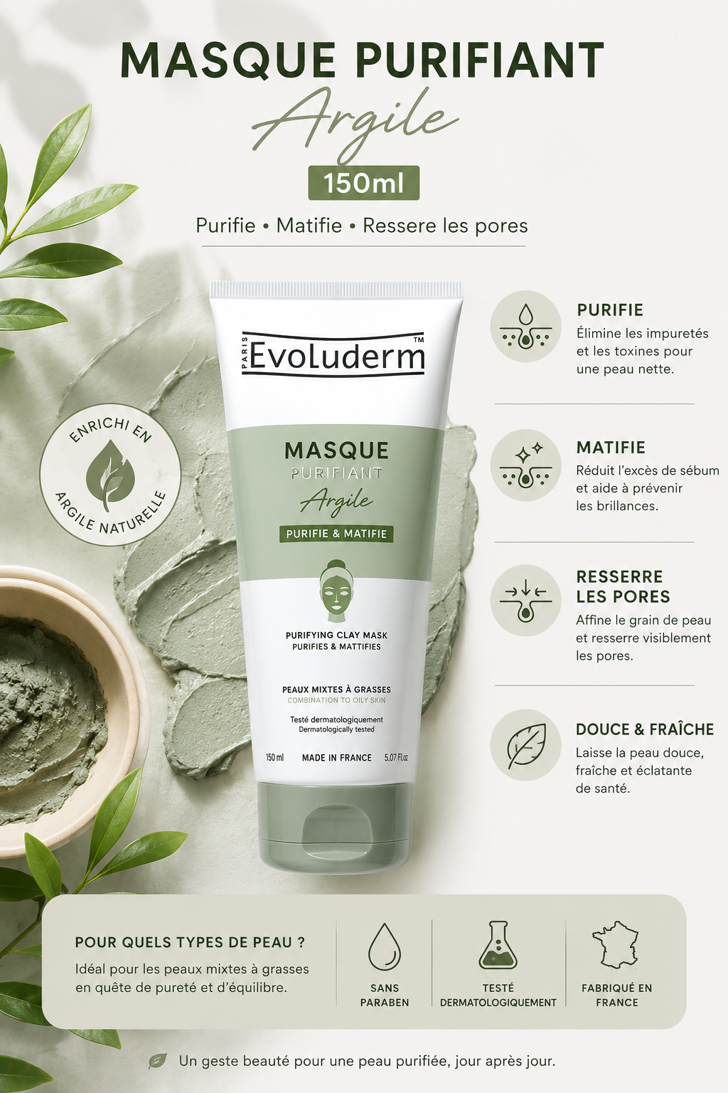 Masque Purifiant Argile -150ml
